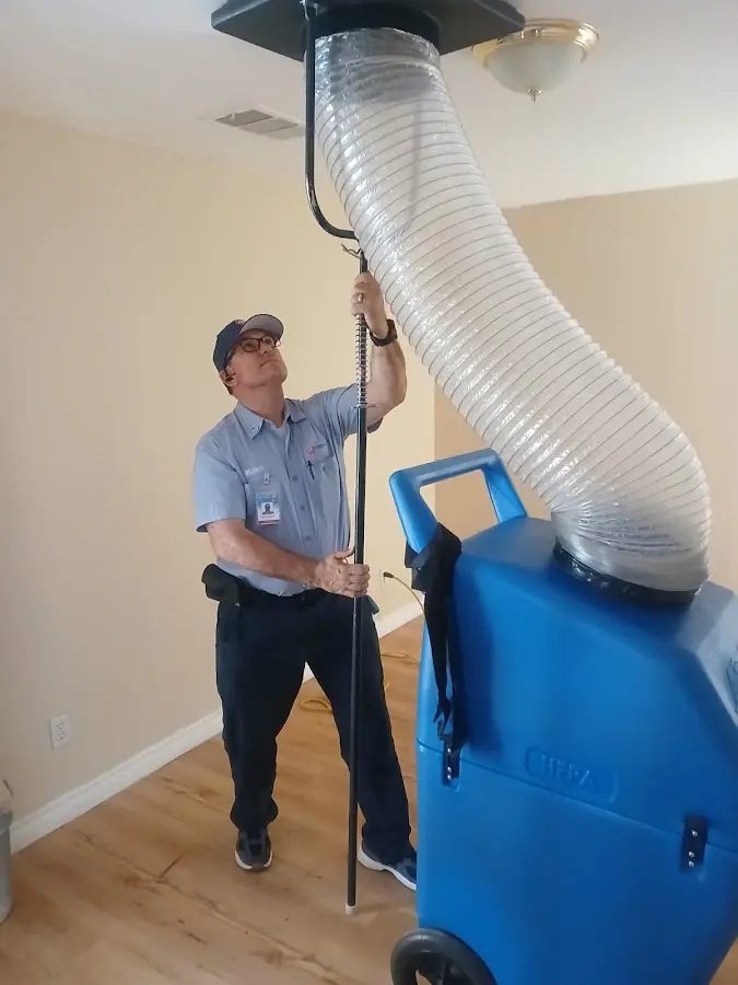 HVAC Installation technician using HEPA equipment in Fort Walton Beach